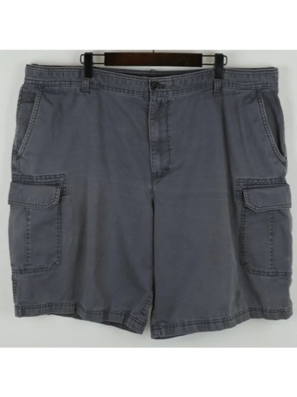 Izod Men's Size 42 Gray Woven Cotton Twill Breathable Casual Cargo Shorts